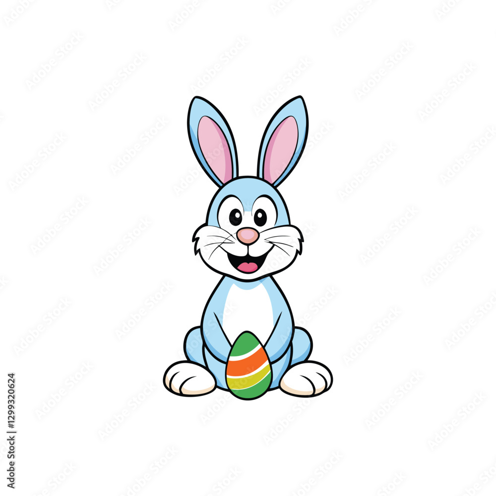 Fototapeta premium easter bunny with easter eggs