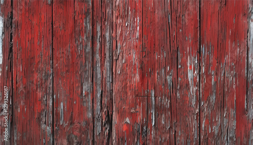 The texture of old wood. Weathered piece of wood. Background of old wood. Old Wooden background with red paint. 