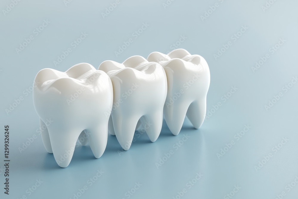 A close up of several perfectly white molars in a row A close up of several perfectly white molars in a row