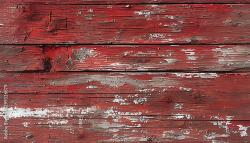 The texture of old wood. Weathered piece of wood. Background of old wood. Old Wooden background with  red paint. 