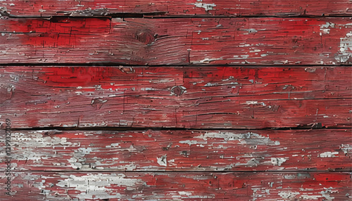 The texture of old wood. Weathered piece of wood. Background of old wood. Old Wooden background with  red paint. 