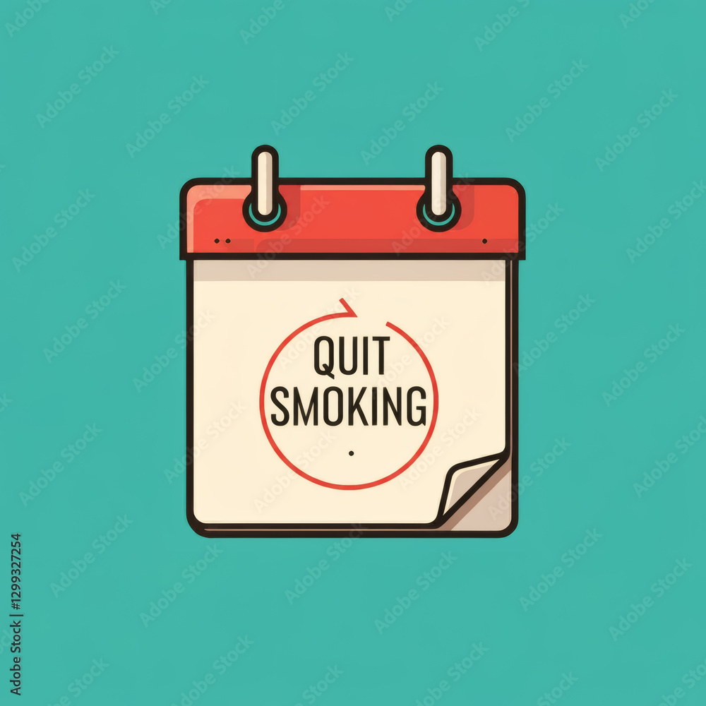 Quit smoking awareness calendar with minimal design Quit smoking awareness calendar with minimal design