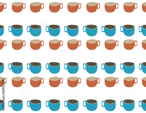 Set of seamless vector with cup of coffe.