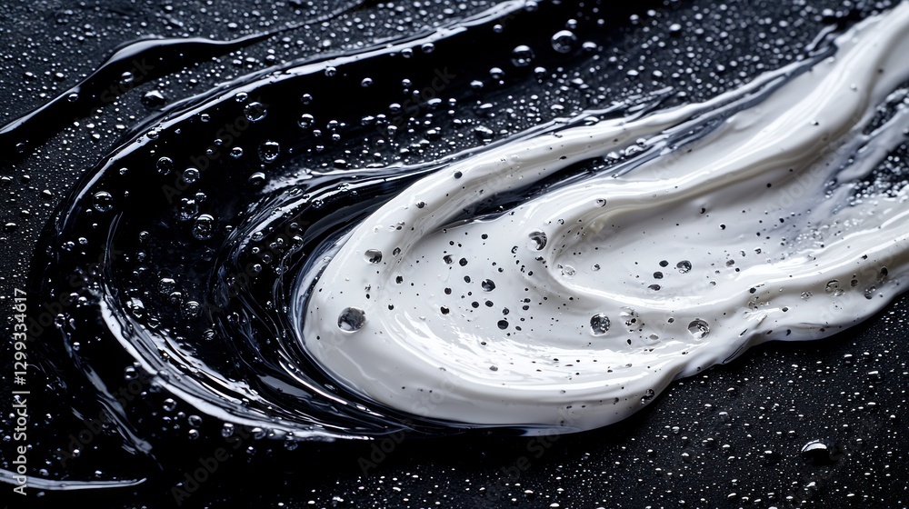 Abstract mix of black and white paint streaks on surface for backgrounds and art Abstract mix of black and white paint streaks on surface for backgrounds and art