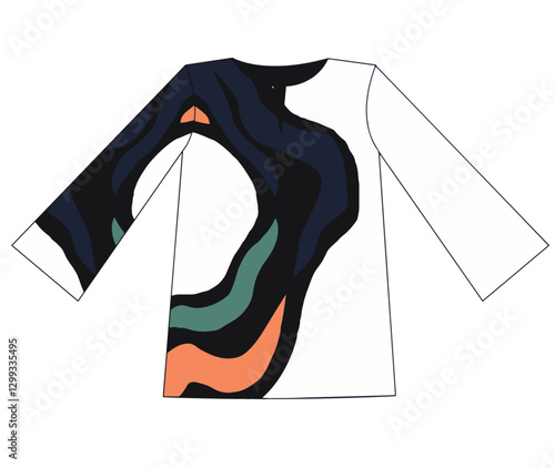 Color block Shirt For Bold Line art Prints