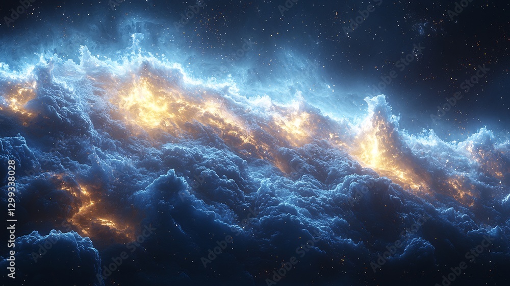 Fototapeta premium Close up view of a blue giants seething surface waves of nuclear fire rolling across its immense atmosphere
