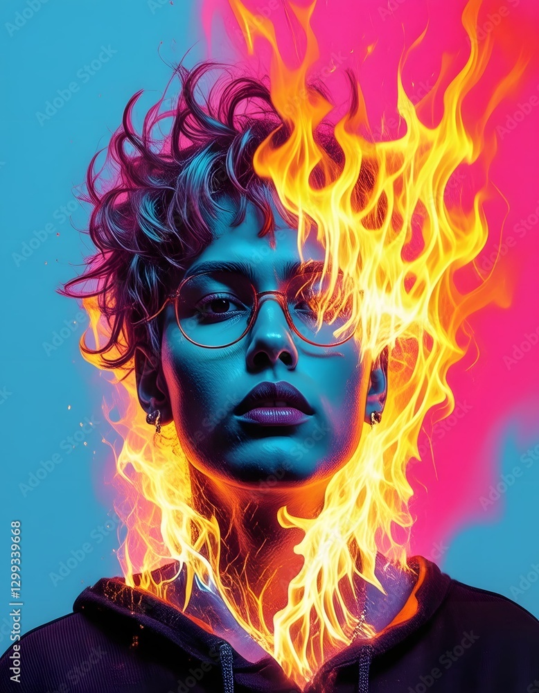 Fototapeta premium man in fire