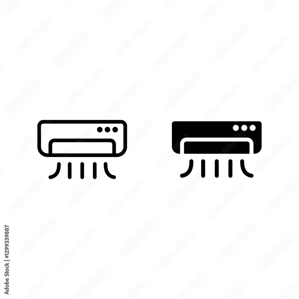 Air conditioner icon set color editable Air conditioner icon set color editable