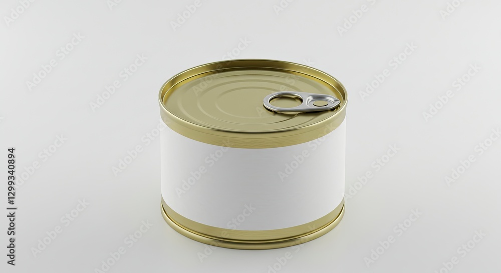 Food Can with Blank White Label for Product Mockup and Branding Food Can with Blank White Label for Product Mockup and Branding