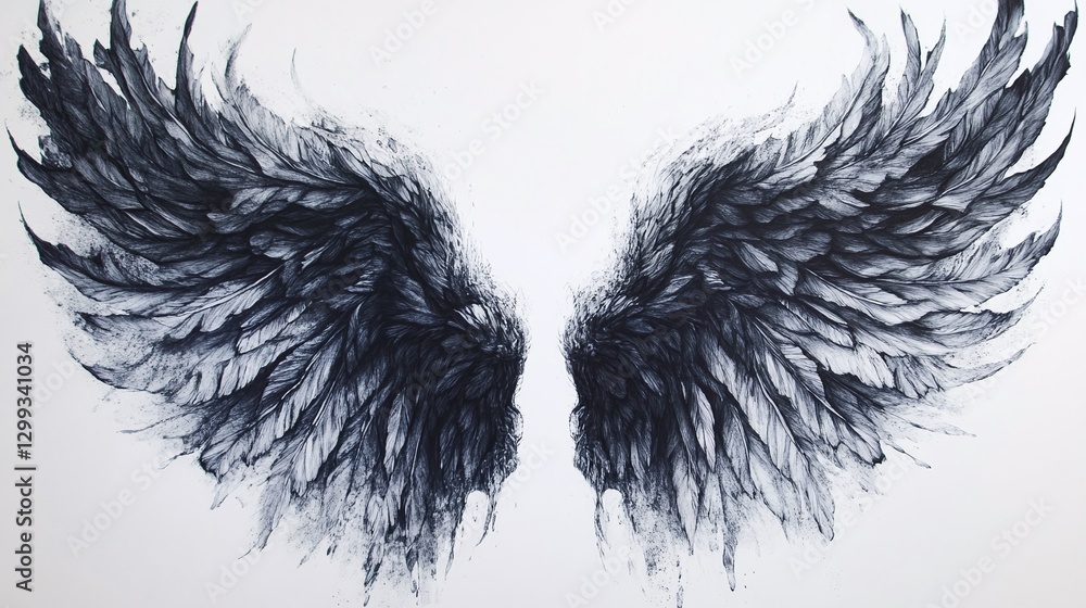 Obraz premium black and white wings