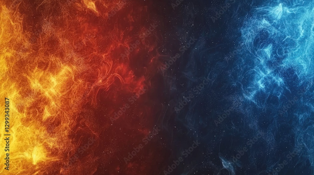 Fire and ice clashing; abstract background for design (2) Fire and ice clashing; abstract background for design (2)