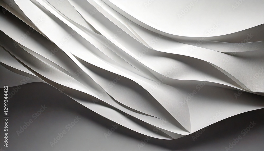 Fototapeta premium Elegant Paper Overlap – Crisp white layers arranged to create soft, refined shadows.