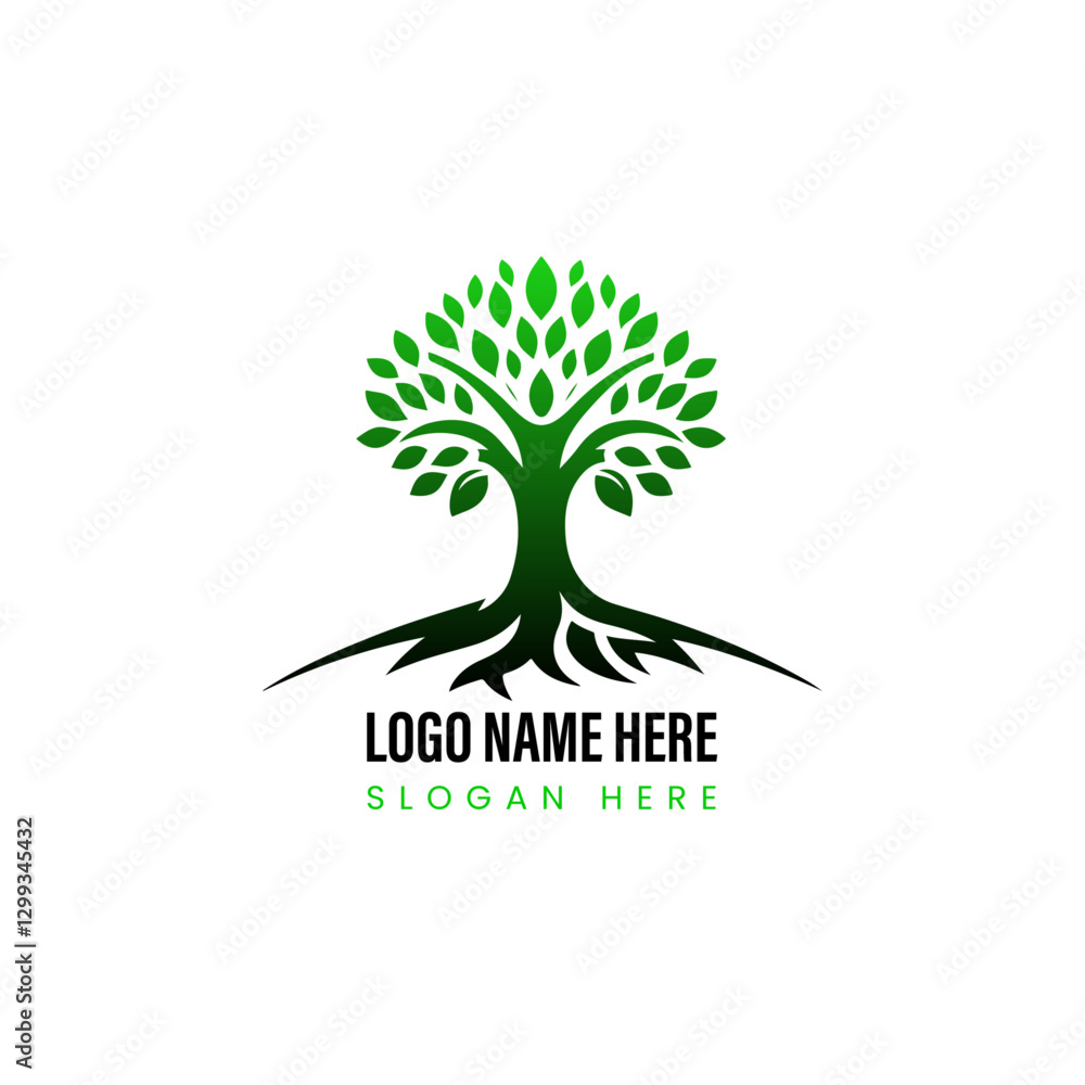 Obraz premium Tree logo, icon Silhouette design