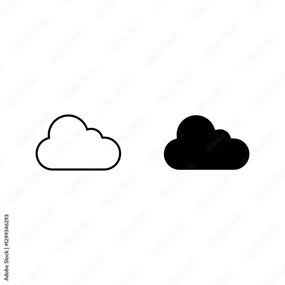 cloud icon set color editable cloud icon set color editable