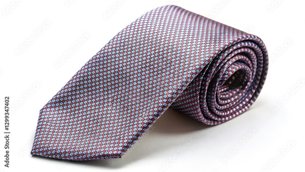 Stylish Purple and Blue Patterned Tie on White Background. Generative AI Stylish Purple and Blue Patterned Tie on White Background. Generative AI