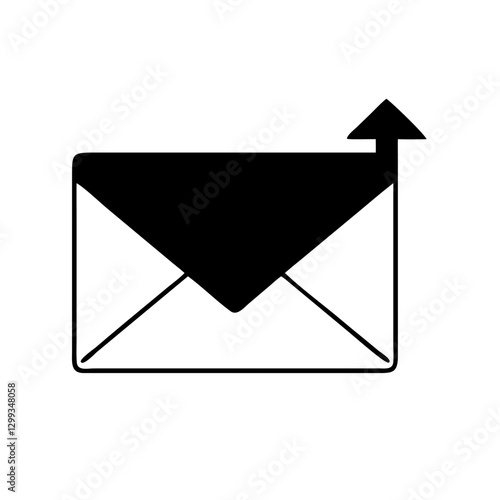 Black envelope with outgoing arrow icon