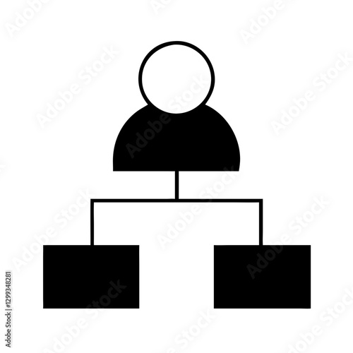 Black and white hierarchical structure icon