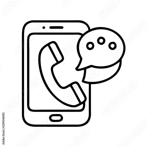 Smartphone with phone call and chat bubble icon