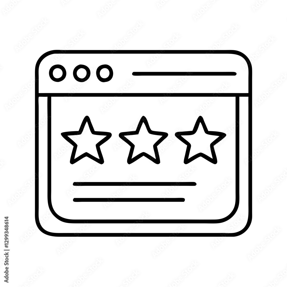 Website review page with four-star rating Website review page with four-star rating