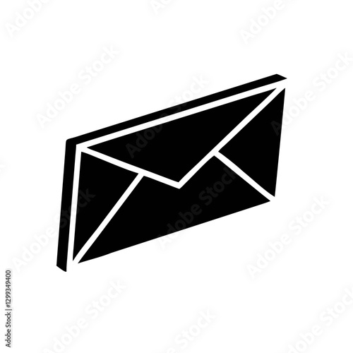 Black envelope icon for email messaging