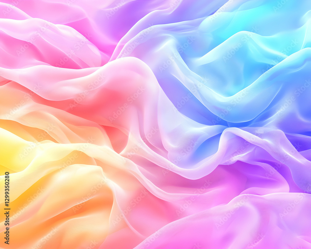 Fototapeta premium Pastel fabric waves, colorful texture