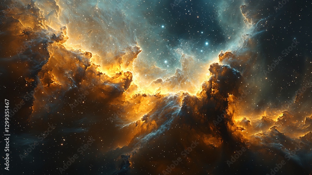 Fototapeta premium Hyper bright supergiant its powerful stellar winds pushing cosmic dust into intricate formations