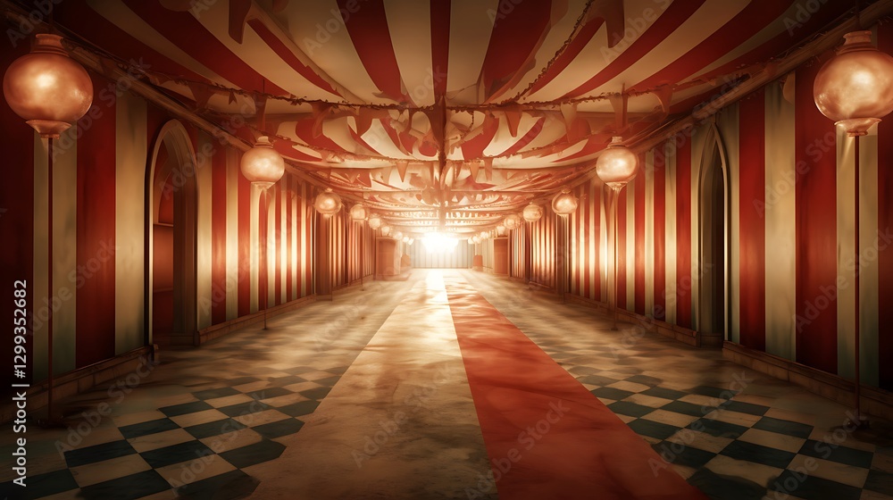 Fototapeta premium Luxurious circus tent interior with lighting high resolution hd image