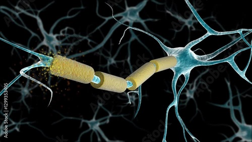 Biomedical animation showing multiple sclerosis.