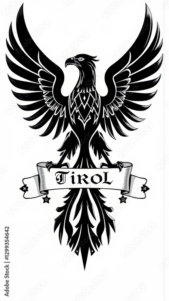 Obraz premium Wappen mit schwarzem Adler von Tirol