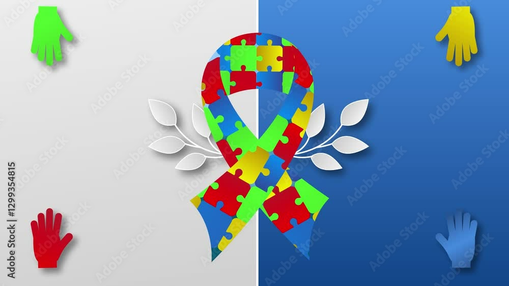 World Autism Awareness Day Horizontal Animated Banner World Autism Awareness Day Horizontal Animated Banner