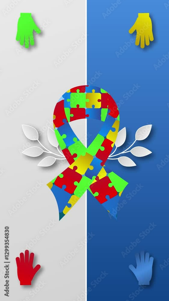 World Autism Awareness Day Vertical Animated Banner World Autism Awareness Day Vertical Animated Banner
