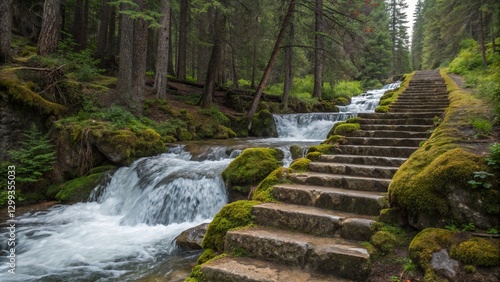 Stone Steps Waterfall in Mo...