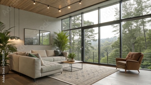 Modern Living Room with Pan...