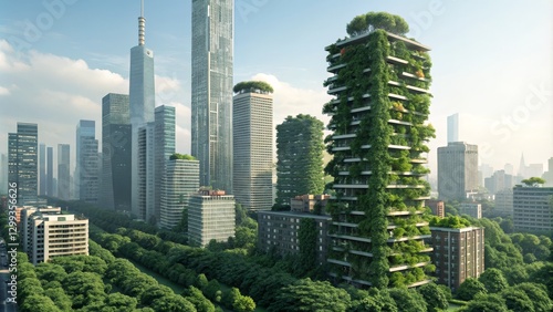 Eco-Cityscape Aerial View o...