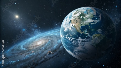 Earth and Galaxy Spiral Com...
