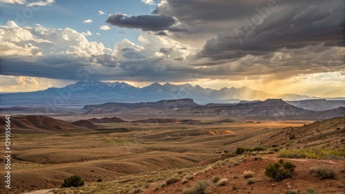 Dramatic Sunset Over Desert...