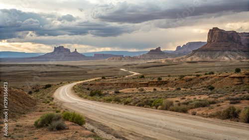 Desert Road Winding Through...