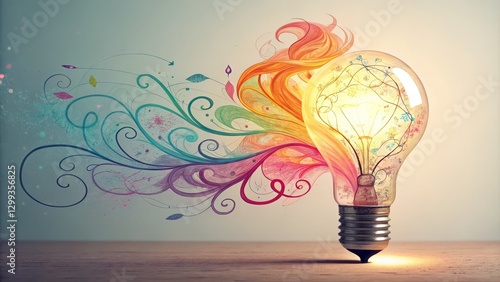 Colorful Lightbulb Idea Abs...