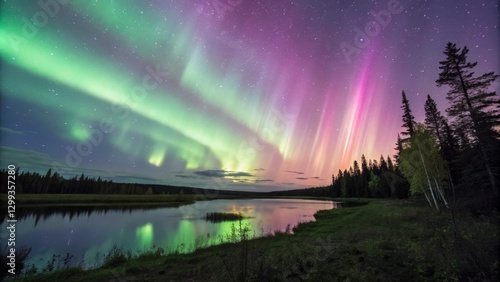 Aurora Borealis Landscape N...