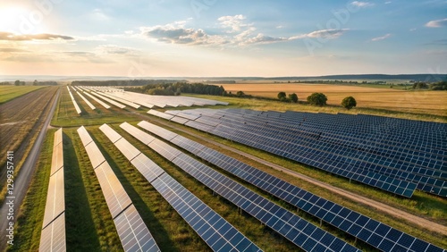 Aerial View of Solar Farm a...