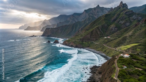 Aerial View Dramatic Coasta...