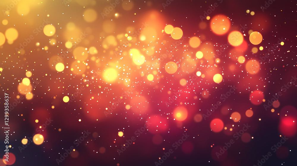 Red christmas abstract background. glowing background with golden dust, sparkles, shimmer, particles. new year mockup for celebrating. generative ai. Radiance - Sunset. Illustration Red christmas abstract background. glowing background with golden dust, sparkles, shimmer, particles. new year mockup for celebrating. generative ai. Radiance - Sunset. Illustration