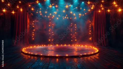 Magical cabaret theater with vintage decor high resolution hd design