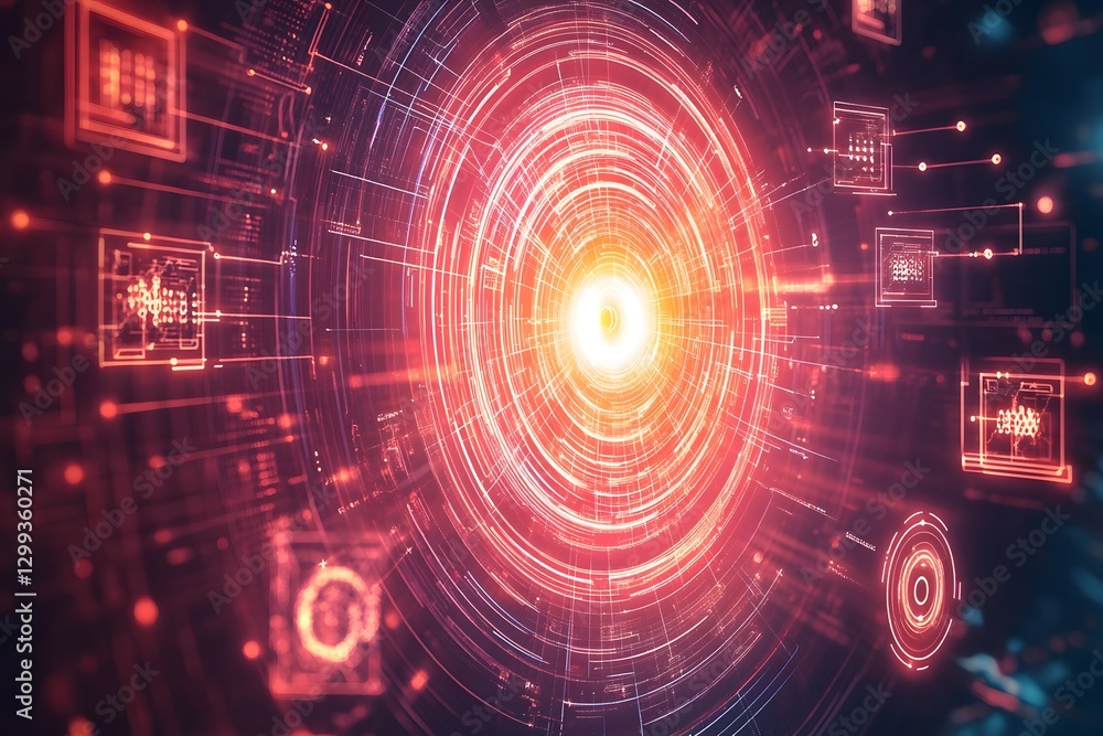 Futuristic Abstract Radial Vortex with Glowing Neon Particles and Luminous Digital Waves in Vibrant Cosmic Backdrop Futuristic Abstract Radial Vortex with Glowing Neon Particles and Luminous Digital Waves in Vibrant Cosmic Backdrop