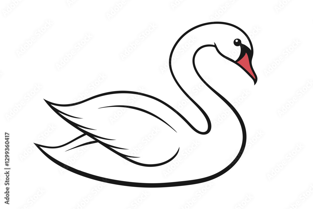 Elegant Mute Swan Vector Art Illustration Elegant Mute Swan Vector Art Illustration