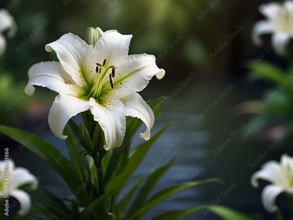 Fototapeta premium close up beautiful lily flowers Isolated Isolated background