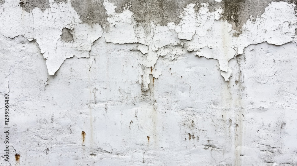 Obraz premium Weathered whitewashed brick wall texture