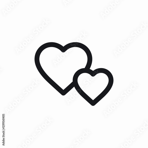 double heart icon sign vector