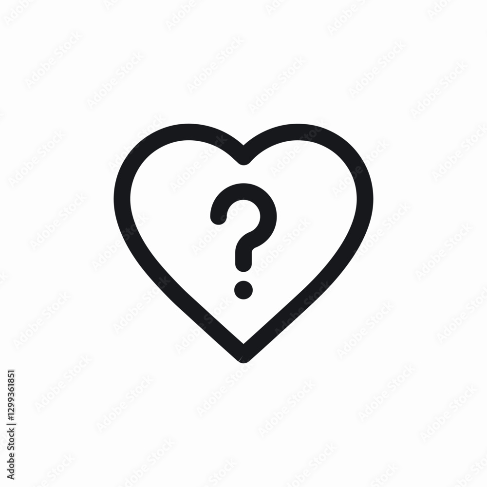 heart question icon sign vector heart question icon sign vector