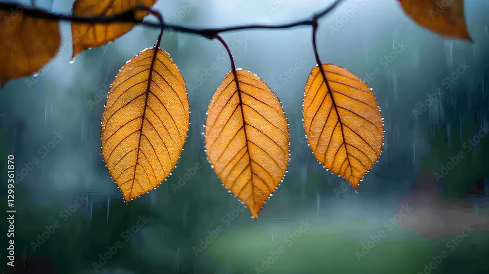 Autumn Leaves in the Rain, Nature Photography Autumn Leaves in the Rain, Nature Photography